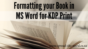 formatting a print book KDP Print